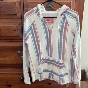 Brooklyn Cloth Women’s cream, red and blue hoodie size small EUC